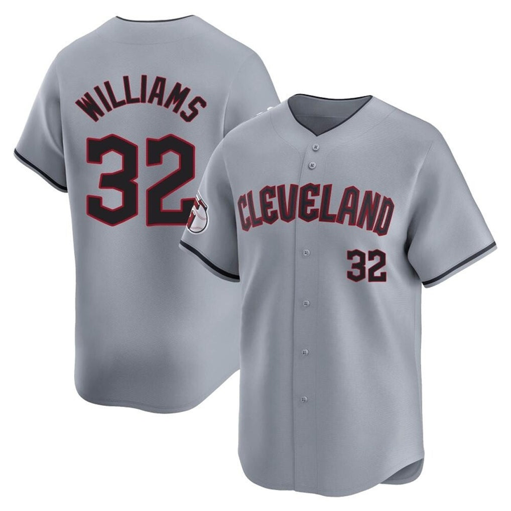 Cleveland Guardians #32 Gavin Williams Player Gray FEDASGOGE Road Limited Home Game Stitched Jerseys