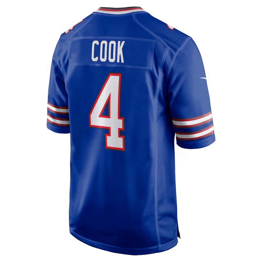 B.Bills #4 James Cook Royal FEDASGOGE Team Game Jersey