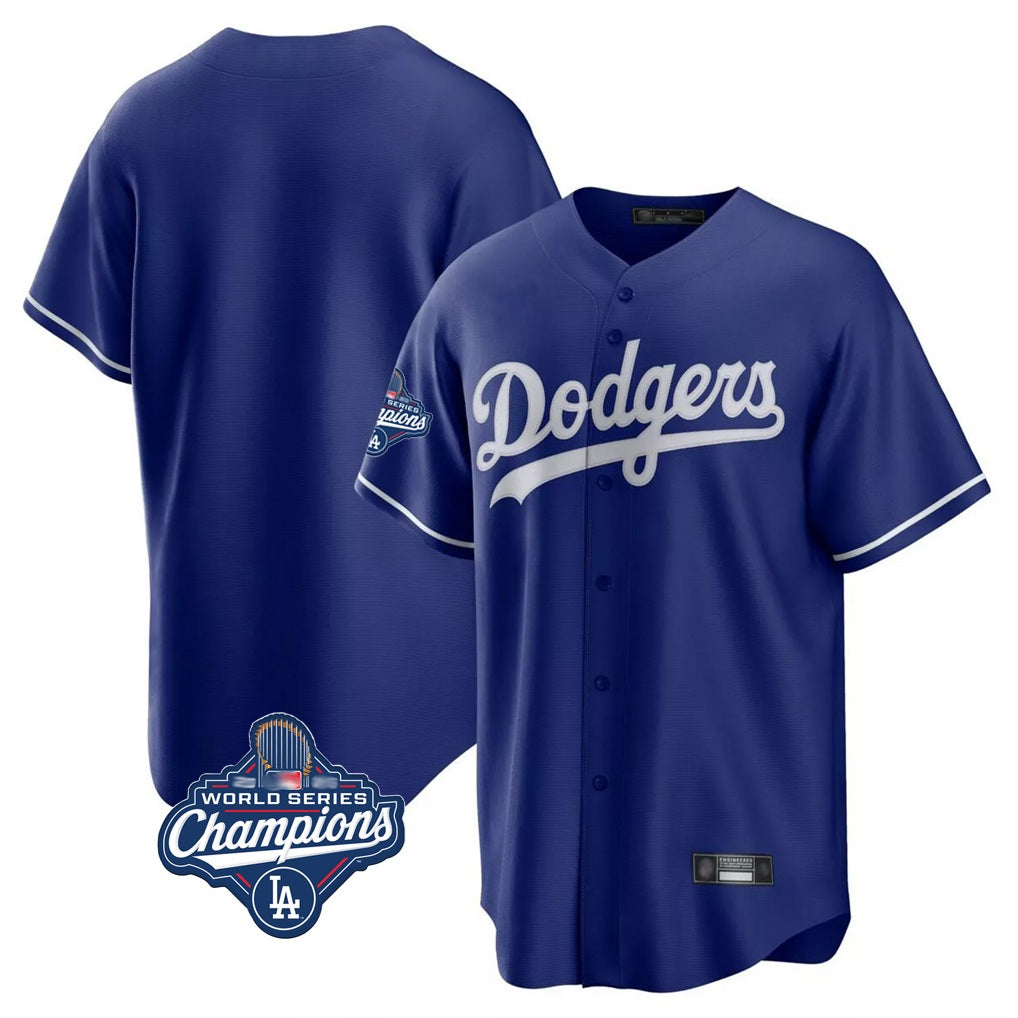 Los Angeles Dodgers Blank Player Royal FEDASGOGE Game Home World Series Meet Stitched Jerseys