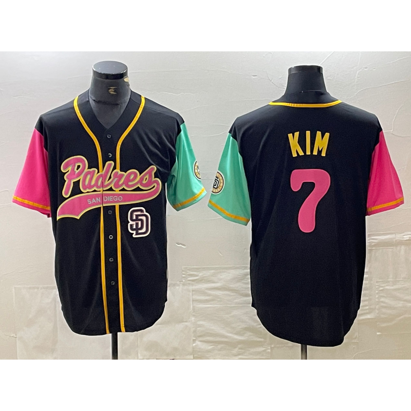 San Diego Padres #7 Ha Seong Kim Black FEDASGOGE NEW 2023 City Connect Cool Base Stitched Jersey