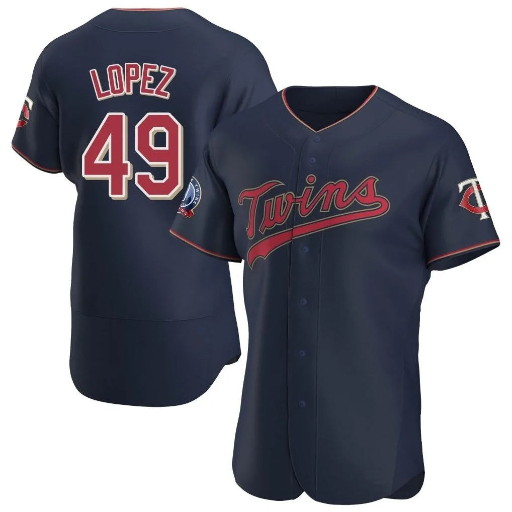 Minnesota Twins #49 Pablo Lopez Player Navy FEDASGOGE60th Home Limited Elite Stitched Jerseys