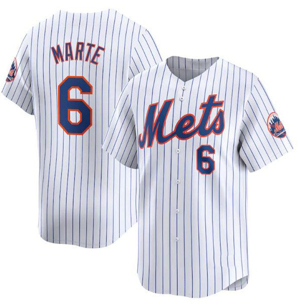 New York Mets #6 Starling Marte White FEDASGOGE 2024 Home Limited Stitched Jersey