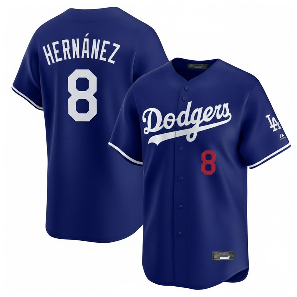 Los Angeles Dodgers #8 Enrique Hern¨¢ndez Player Royal FEDASGOGE Limited Home Stitched Jerseys