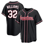 Cleveland Guardians #32 Gavin Williams Player Black FEDASGOGE Fashion Out Home Game Stitched Jerseys