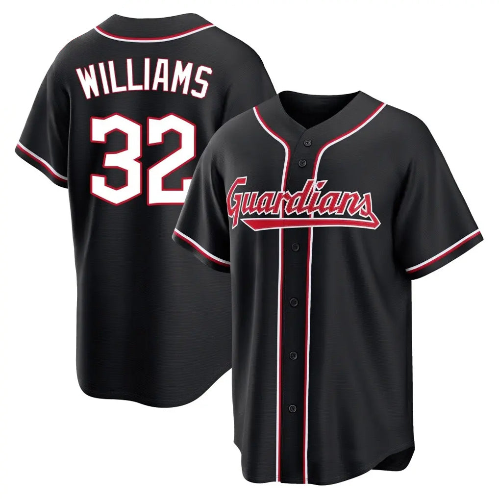 Cleveland Guardians #32 Gavin Williams Player Black FEDASGOGE Fashion Out Home Game Stitched Jerseys