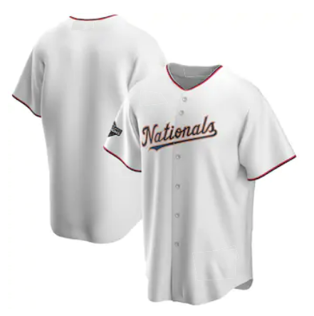 Washington Nationals White Gold FEDASGOGE 2019 World Series Champions Blank Cool Base Jersey