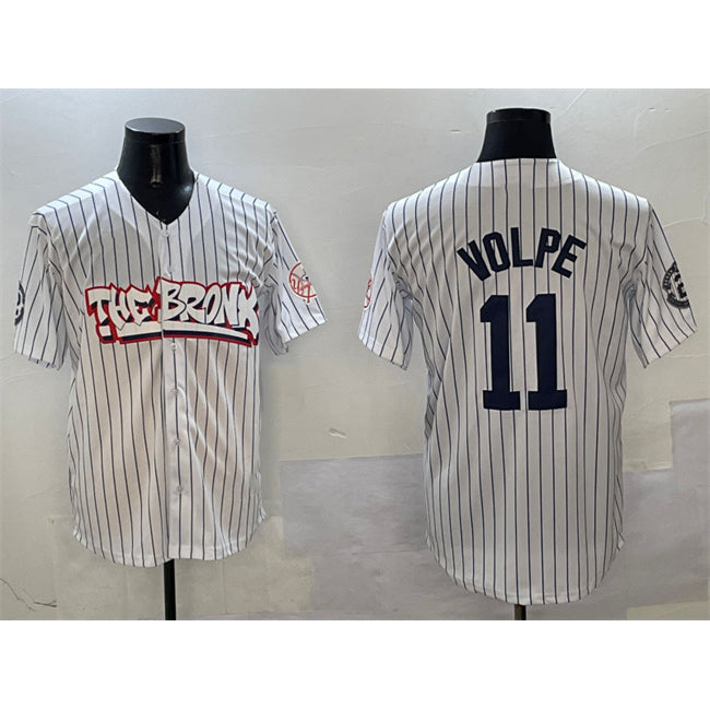 New York Yankees #11 Anthony Volpe White FEDASGOGE Bronx Graffiti Vapor Limited Stitched Jersey