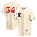 Texas Rangers #34 Nolan Ryan Cream FEDASGOGE 2023 City Connect Cool Base Stitched Jersey