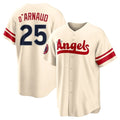 Los Angeles Angels #25 Travis d'Arnaud Player Cream FEDASGOGE City Connect Home Stitched Jerseys