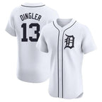 Detroit Tigers #13 Dillon Dingler Player White FEDASGOGE Limited Elite Home Stitched Jerseys