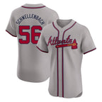 Atlanta Braves #56 Spencer Schwellenbach Player Gray FEDASGOGE Limited Elite Home Game Stitched Jerseys