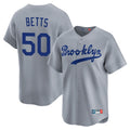 Los Angeles Dodgers #50 Mookie Betts Player Gray FEDASGOGE Game Limited Home Stitched Jerseys
