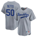 Los Angeles Dodgers #50 Mookie Betts Player Gray FEDASGOGE Game Limited Home Stitched Jerseys