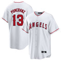Los Angeles Angels #13 Drew Pomeranz Player White FEDASGOGE Home Game Stitched Jerseys