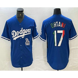Los Angeles Dodgers #17 Shohei Ohtani Mexico Blue FEDASGOGE Cool Base Stitched Jersey 2
