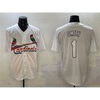 St. Louis Cardinals #1 Ozzie Smith White FEDASGOGE Cool Base Stitched Jersey