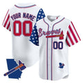 Custom Atlanta Braves White FEDASGOGE 2024 Independence Day Vapor Premier Limited Jersey V2 ¨C All Stitched