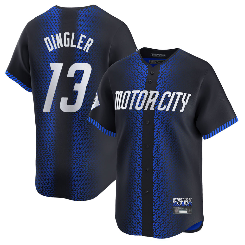Detroit Tigers #13 Dillon Dingler Player Navy FEDASGOGE City Connect Home Limited Stitched Jerseys