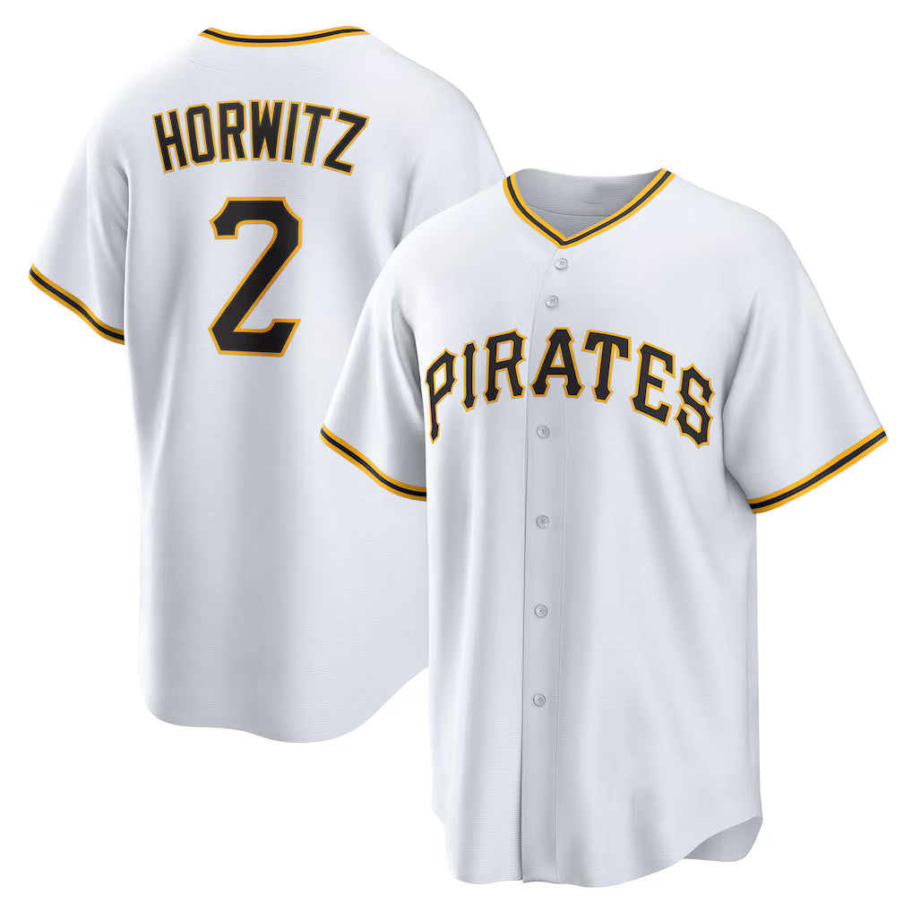 Pittsburgh Pirates #2 Spencer Horwitz White FEDASGOGE Home Replica Jersey