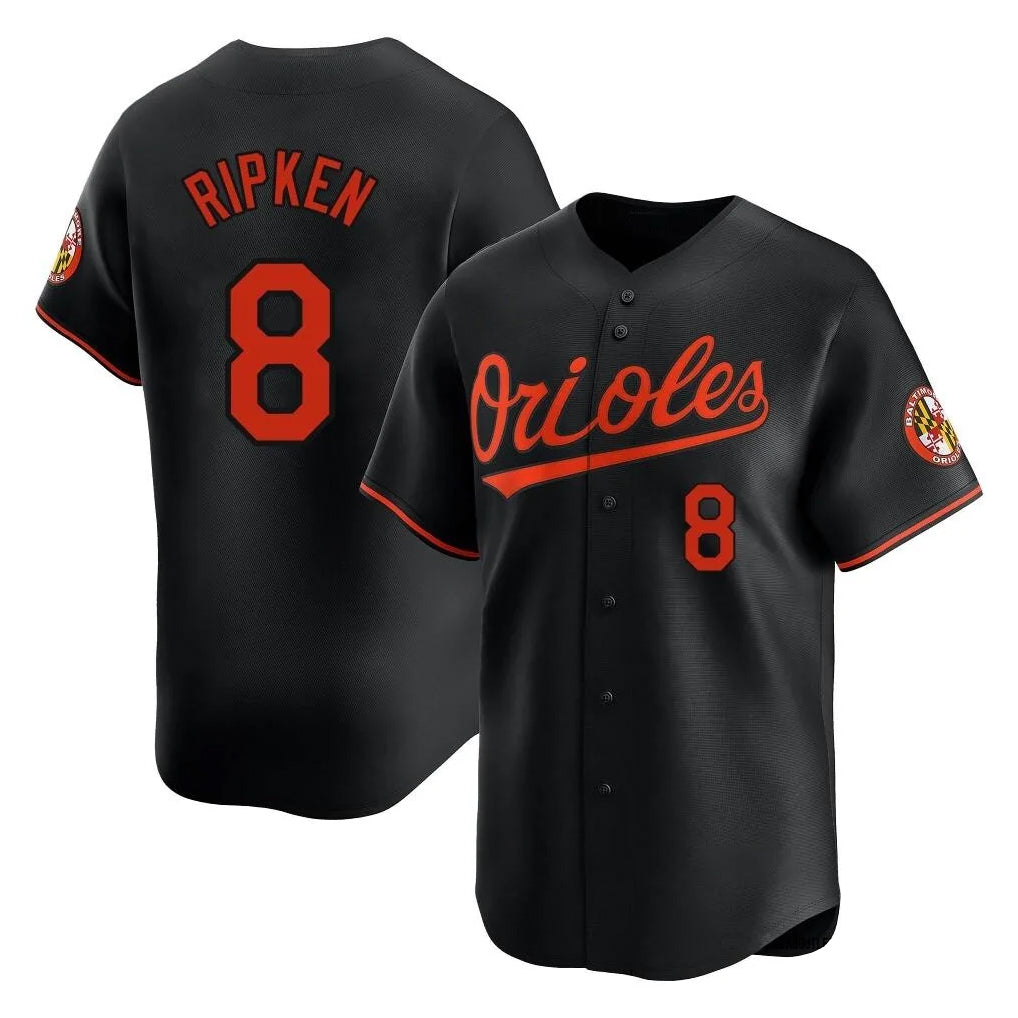 Baltimore Orioles #8 Cal Ripken Player Black FEDASGOGE Limited Home Game Stitched Jerseys