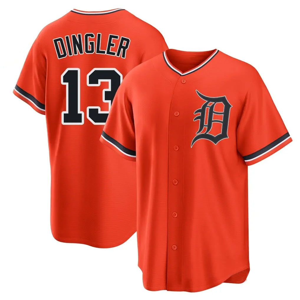 Detroit Tigers #13 Dillon Dingler Player Orange FEDASGOGE Home Game Stitched Jerseys
