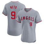 Los Angeles Angels #9 Zach Neto Player Gray FEDASGOGE Home Limited Elite Stitched Jerseys