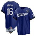 Los Angeles Dodgers #16 Will Smith Player Royal FEDASGOGE World Series City Connect Home Game Stitched Jerseys