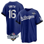 Los Angeles Dodgers #16 Will Smith Player Royal FEDASGOGE World Series City Connect Home Game Stitched Jerseys