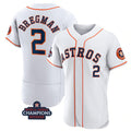 Houston Astros #2 Alex Bregman White FEDASGOGE 2022 World Series Champions Flex Base Stitched Jersey