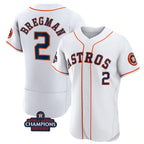 Houston Astros #2 Alex Bregman White FEDASGOGE 2022 World Series Champions Flex Base Stitched Jersey