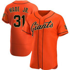 San Francisco Giants #31 LaMonte Wade Jr Orange FEDASGOGE 2021 Alternate Jersey
