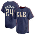 Cleveland Guardians #24 Triston McKenzie Player Navy FEDASGOGE City Connect Limited Home Stitched Jerseys