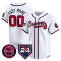 Custom Atlanta Braves White FEDASGOGE 2024 Spring Training Patch Limited Stitched Jersey