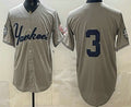 New York Yankees #3 Babe Ruth Grey FEDASGOGE Without Name Limited Jersey