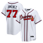 Atlanta Braves #77 Joe Jimenez Player White FEDASGOGE Home Game Stitched Jerseys