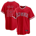 Los Angeles Angels #12 Jorge Soler Player Red FEDASGOGE Home Game Stitched Jerseys