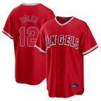 Los Angeles Angels #12 Jorge Soler Player Red FEDASGOGE Home Game Stitched Jerseys