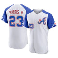 Atlanta Braves #23 Michael Harris II Player White FEDASGOGE City Connect Limited Elite Home Game Stitched Jerseys