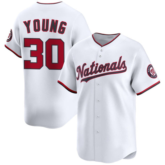 Washington Nationals #30 Jacob Young White FEDASGOGE 2025 Home Limited Stitched Jersey