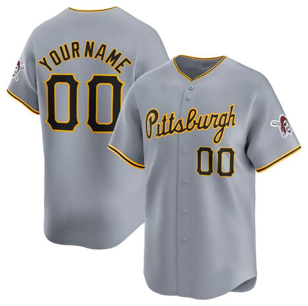 Custom Pittsburgh Pirates Active Player Gray FEDASGOGE Away Limited Stitched Jersey