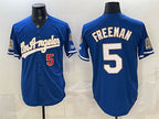 Los Angeles Dodgers #5 Freddie Freeman Royal FEDASGOGE 2026 Gold Collection 9x & B2B Champs Patch Stitched Jersey