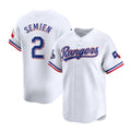 Texas Rangers #2 Marcus Semien White FEDASGOGE 2023 World Series Champions Stitched Jersey
