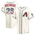 Arizona Diamondbacks #28 Nolan Arenado Player Cream FEDASGOGE USA 250 Fourth of July Home Game Stitched Jerseys