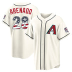 Arizona Diamondbacks #28 Nolan Arenado Player Cream FEDASGOGE USA 250 Fourth of July Home Game Stitched Jerseys