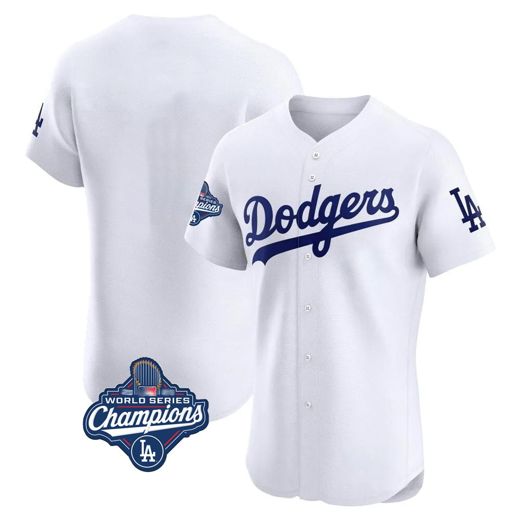 Los Angeles Dodgers Blank Player White FEDASGOGE Limited Elite Home World Series Meet Stitched Jerseys