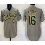 Oakland Athletics #16 Nick Kurtz Gray FEDASGOGE Limited Jersey
