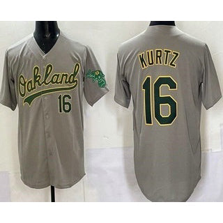 Oakland Athletics #16 Nick Kurtz Gray FEDASGOGE Limited Jersey