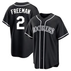 Colorado Rockies #2 Tyler Freeman Player Black FEDASGOGE Fashion Out Home Game Stitched Jerseys