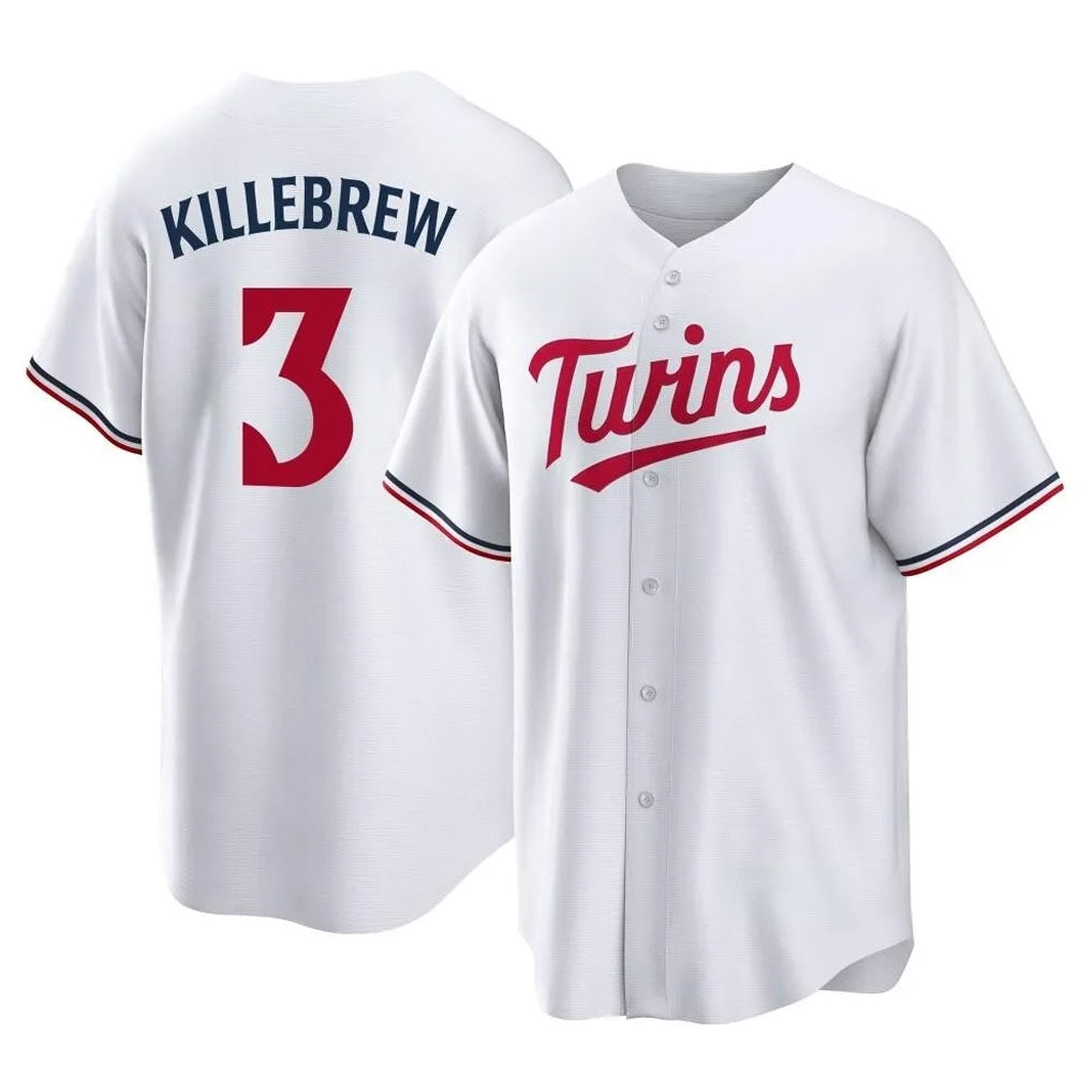 Minnesota Twins #3 Harmon Killebrew Player White FEDASGOGEHome Game Stitched Jerseys