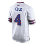 B.Bills #4 James Cook White FEDASGOGE Team Game Jersey